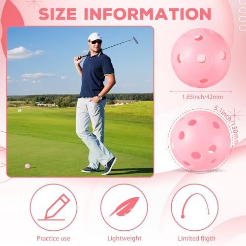 Lunmon 24 Pack Practice Golf Balls 42mm Plastic Golf Balls - Image 2