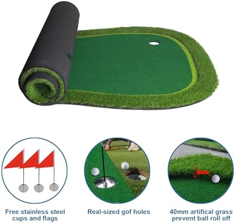Golf Putting Green Mat, Golf Practice Training Mat - Image 6