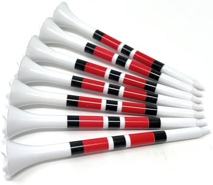 NorthPointe 3 ¼” Golf Tees Plastic – White w/Red or Green Stripes - Image 2