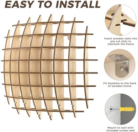 52 Golf Ball Display Case Wall Mount, Wood Golf Ball Display Rack - Image 6