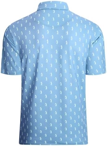 Alex Vando Mens Golf Shirt Moisture Wicking Print Performance Polo Shirt - Image 3