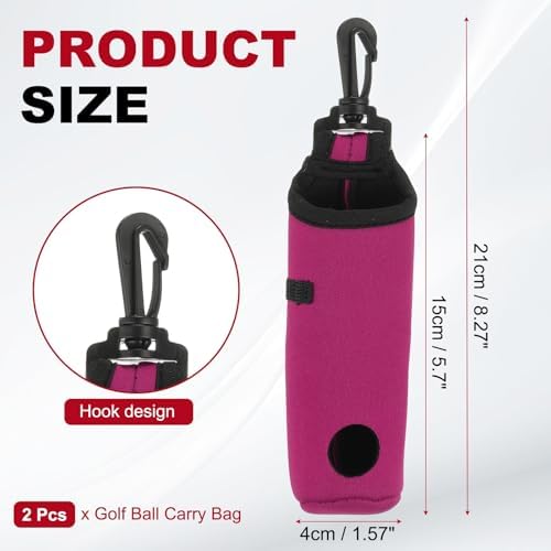 uxcell Golf Ball Carry Bag, Waist-Mounted Storage Bag Neoprene Golf Tee Holder - Image 2