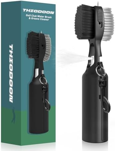 THIODOON 2 Pack Golf Club Brushes and Groove Cleaner 2 ft Retractable Zipline by THIODOON
