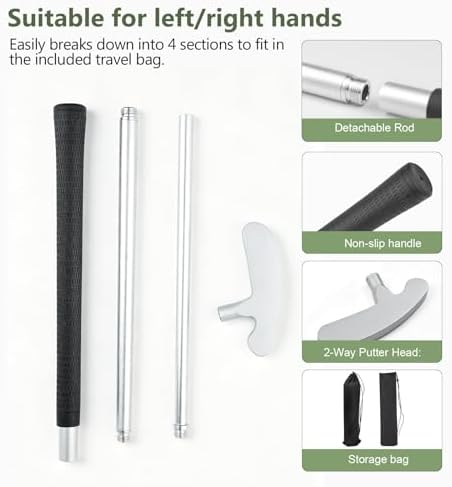 Golf Putting Practice Set, Detachable 2 Way Putter - Image 3