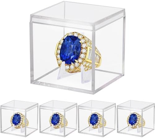 Championship Ring Display Case 5pcs Clear Acrylic Plastic Baseball Display Case by Waenerec