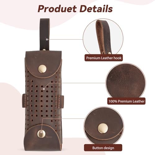 Leather Golf Ball Pouch with Tee Holder - Image 2