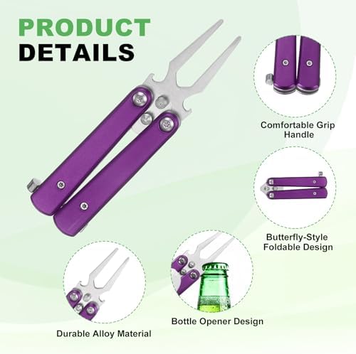 Golf Divot Repair Tool Alloy Foldable Divot Tool - Image 3