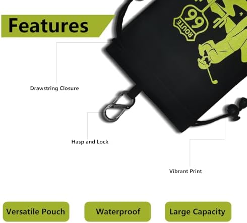 Golf Valuables Pouch with Drawstrings and Detachable Carabiner Golf Ball Bag - Image 6