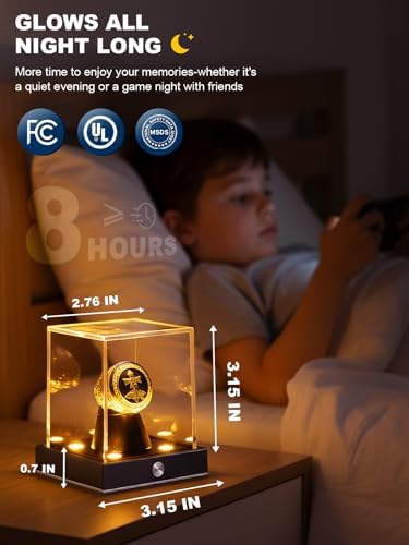 JupDec Cordless LED Championship Ring Display Case, Autograph Ring Showcase - Image 3