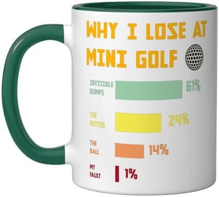 Mini Golf Champion Humor Family Golfers Ceramic Mug, Dark Green/White by Unknown