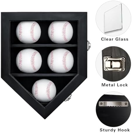 Baseball Display Case with 5 Stands Baseball Holder Display Shelf - Image 4