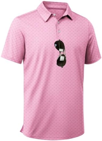 ZITY Men's Golf Shirts Short Sleeve Print Patterns Casual Collared Polo by ZITY