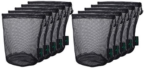 iBasingo 10pcs/lot Black Mesh Bag Nylon Sack Durable Drawstring Net Bag Small by iBasingo