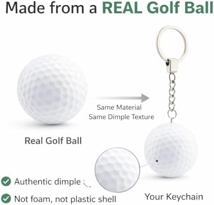 kcrygogo Real Golf Ball With Keychain Bag Pendant Decorations White Golf Ball - Image 3
