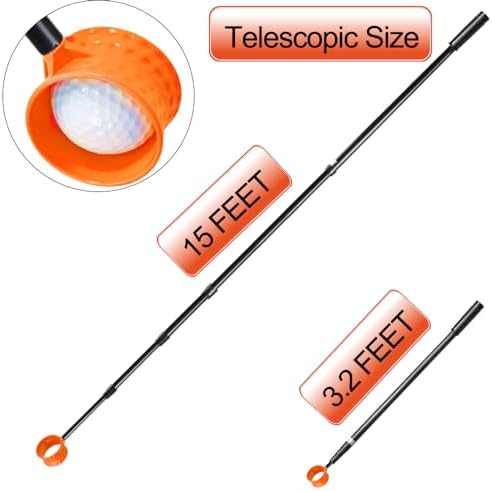 LTY Golf Ball Retriever, 18Ft 15Ft 12Ft Securely Locking Scoop Aluminum Alloy - Image 4