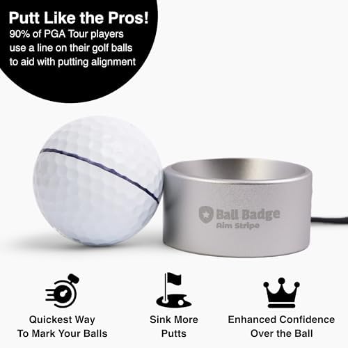 Aim Stripe, Golf Ball Alignment Tool, Full Metal, Training Aid - Image 2