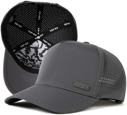 TOP-EX Men's Performance Snapback Hat, Water-Resistant, Breathable Golf Cap by TOP-EXBetterFitBetterPerformance