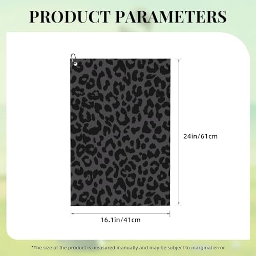 Black Leopard Cheetah Golf Towels – Premium Microfiber Waffle Pattern Towel - Image 4