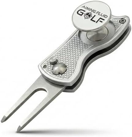 Golf Divot Repair Tool — 5-in-1 Golfing Ball Marker, Pitch Mark Repair by AimingFluidGolf