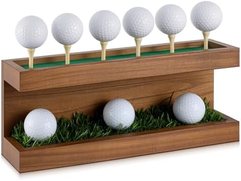 Menkxi Rustic Wood Golf Ball Holder Display Stand by Menkxi