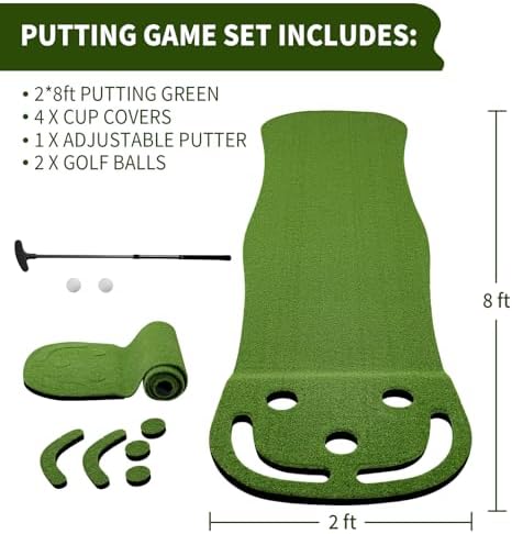 Wekin Indoor Putting Green, 2x8ft Artificial Turf Putting Green - Image 5