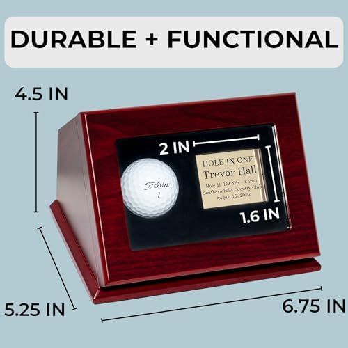 Hole-in-One Wooden Golf Ball Display Case - Image 4