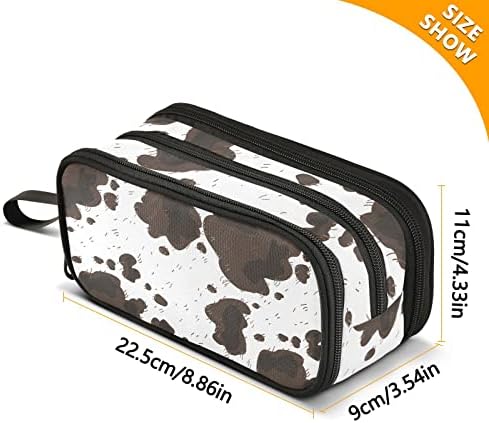 ZAZYXTJ Cow Print Pencil Case Large Capacity Pencil Pouch - Image 3