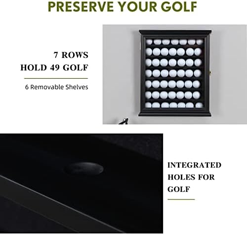 49 Golf Ball Display Case Cabinet Solid Wood Golf Ball Holder Wall Mounted 7 - Image 2