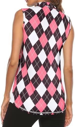 Tanst Sky Women's Sleeveless Golf Polo Shirts Quarter Zip Workout Tank Top - Image 2