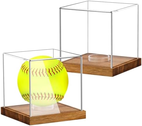 2 Pack Clear Acrylic Softball Display Case by Hxezoc