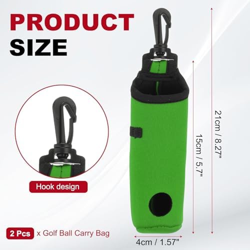 uxcell Golf Ball Carry Bag, Waist-Mounted Storage Bag Neoprene Golf Tee Holder - Image 2