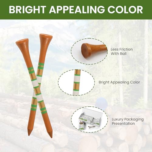 Premium Bamboo Wood Golf Tees Unique Box Design 18-Pack Per Box Value 18/72/180 - Image 3