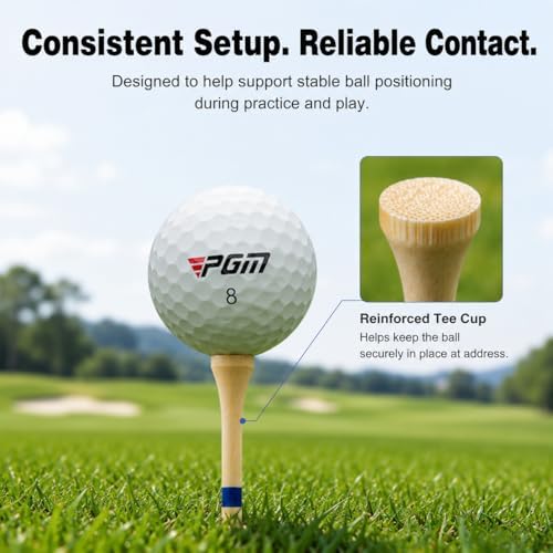 PGM 3.25 Inch Bamboo Golf Tees 20 Pack Durable Golf Tees - Image 3
