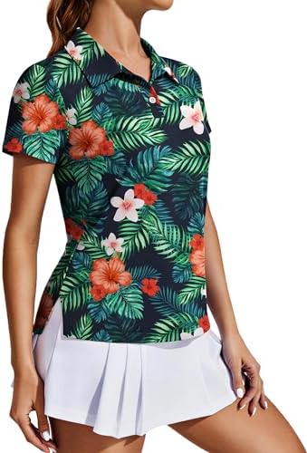 PINSPARK Women's Golf Shirt UPF 50+ Polo Shirts Short Sleeve Tennis Tops by Pinspark