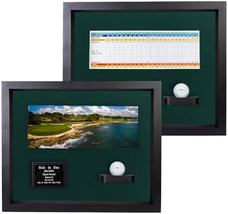 Hole in One Shadowbox and Golf Ball Display Case | Personalized Engraved Plate by EurekaGolfProducts
