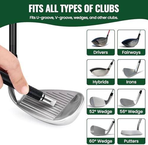 Golf Club Brush Cleaner with Golf Groove Sharpener Tool, 3 Replacement Brush - Image 5