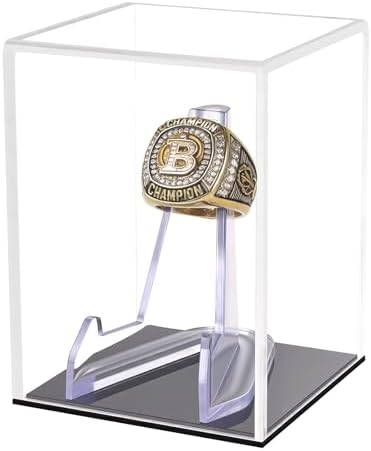 Hooqict Championship Ring Display Case Clear Acrylic Ring Case Display Box UV by Hooqict