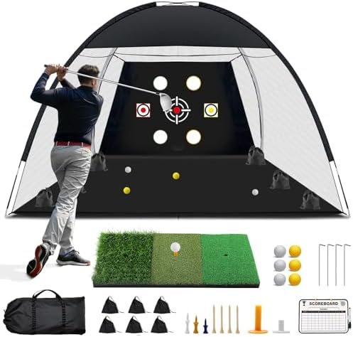 Golf Net, 10x7 Ft Practice Hitting Golf Net by DABIGE