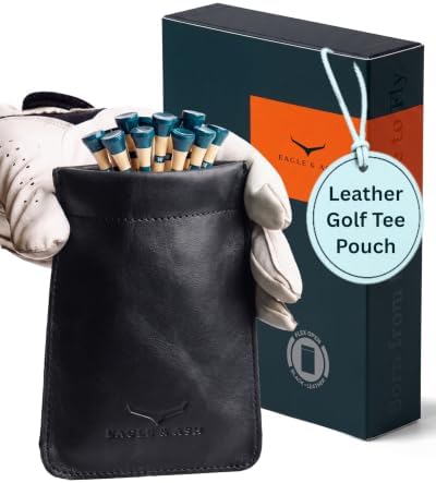 Leather Golf Tee Bag, Valuables Pouch by EAGLEASH