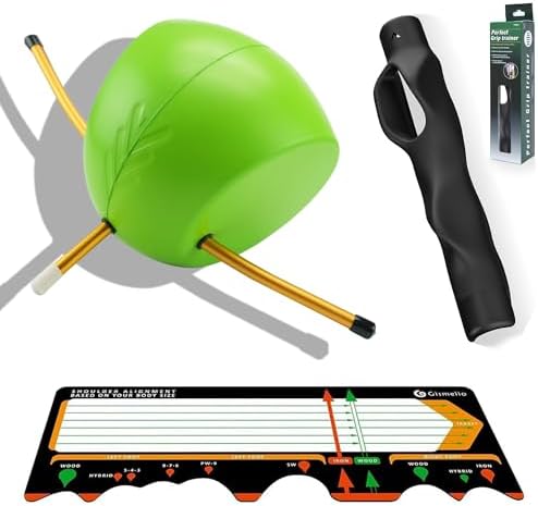 3-in-1 Golf Training Aids Set Grip Trainer Club, Sure Stance & Smart Ball by WONXISEN