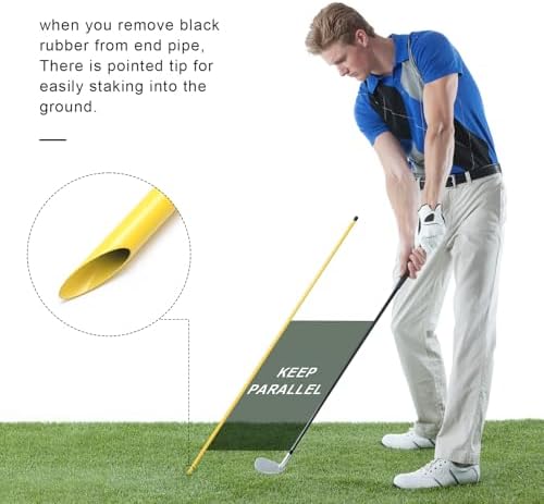 Golf Alignment Sticks 3 Pack, 58 inch Golf Swing Practice Stick, Adjustable - Image 2