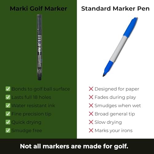 Marki Permanent Golf Ball Marker Pen – Fine Tip, Wear & Water Resistant Ink | - Image 3