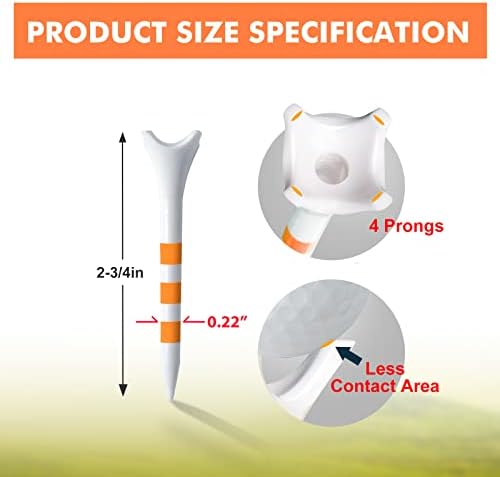 60/100 Pack Plastic Golf Tees, Enhanced Durability & Stability, Designed to - Image 3