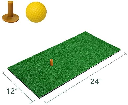 Golf Mat 12“x24“Practice Hitting Mat Portable Golf Mat Rubber Tee Holder by Unknown