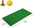 Golf Mat 12“x24“Practice Hitting Mat Portable Golf Mat Rubber Tee Holder by Unknown