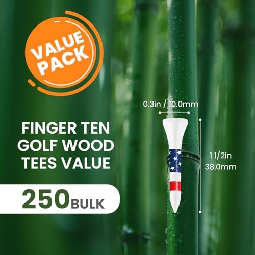 FINGER TEN Golf Tees Wood Bulk - Image 2