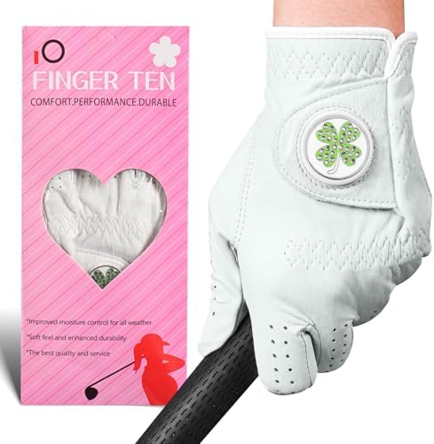 FINGER TEN Golf Gloves Women Cabretta Leather 1 Pack by FINGERTENSport