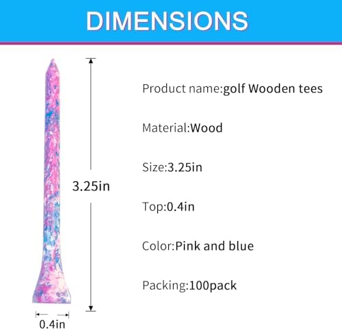 MYKUJA Wood Golf Tees 3-1/4, 2-3/4 inch Golf Tees 100 Pack, Highly Bright - Image 3