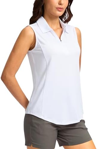 G Gradual Women's Golf Shirts Lightweight 1/4 Zip Collared Tank Top - Image 2