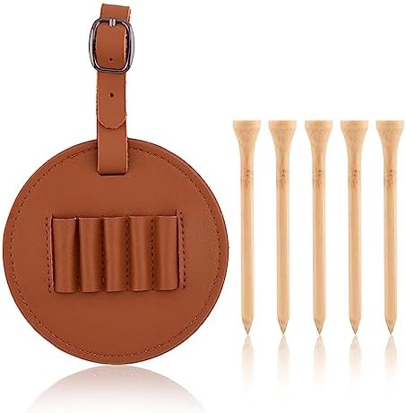 Golf Bag Tag with 5 Tees Set, Convenient and Durable Storage Ball Nail Storage by Unknown